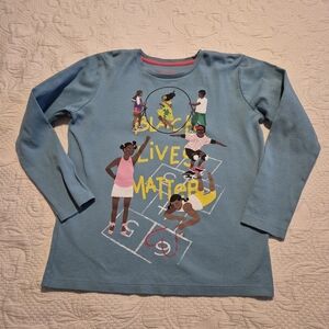 Piccolina girls size 12 Black Lives Matter long sleeve shirt VGUC